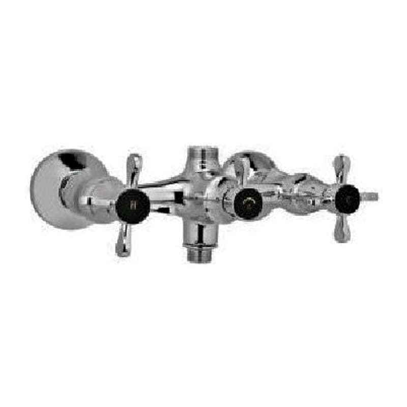 Exposed Wall Mixer with Provision Only for Overhead Shower & Hand Shower with Connecting Legs & Wall Flanges