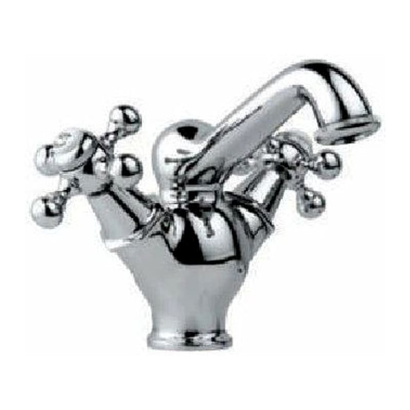 Central Hole Basin Mixer with Regular without Popup Waste System with 450mm Long Braided Hoses
