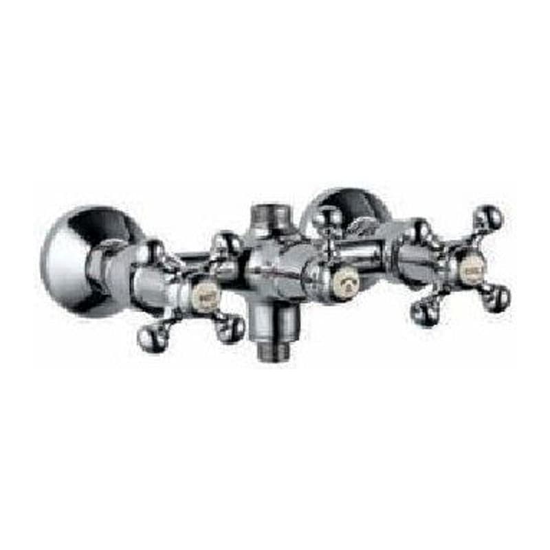 Exposed Wall Mixer with Provision Only for Overhead Shower & Hand Shower Connecting Legs & Wall Flanges