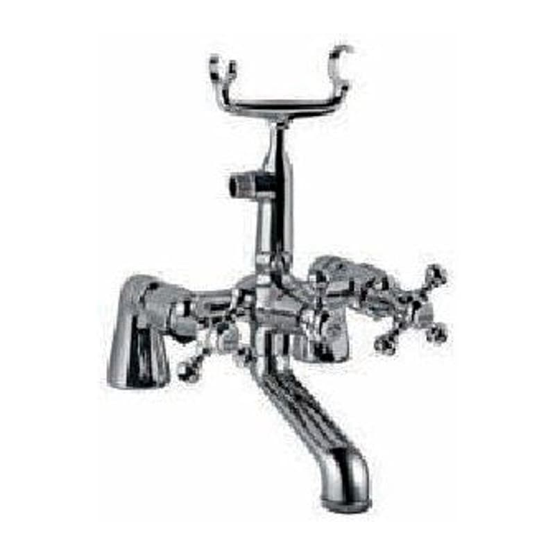 Cocks Bath Tub Mixer (Exposed Straight Legs) with Telephone Shower Arrangement & Crutch (without Hand Shower and Shower Hose)