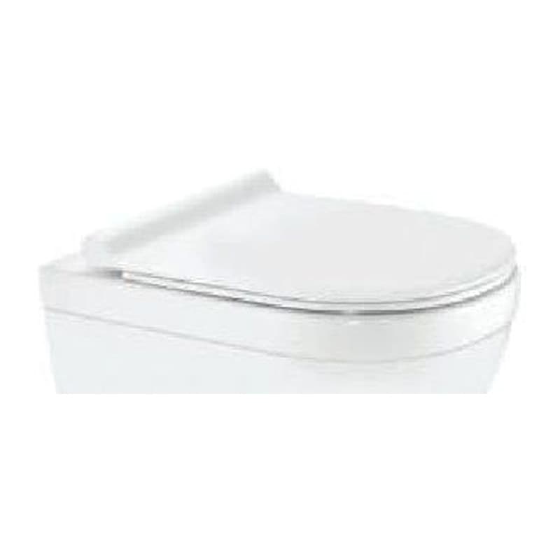 Rimless & Wash Down, Blind Installation Wall Hung WC with PP Soft Close Slim Seat Cover, Hinges And Accessories Set, Size: 360x 375x520 mm (Without Skirting With Border)