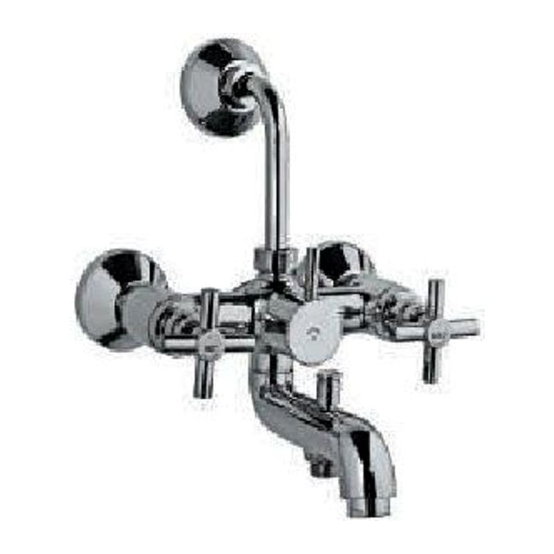 Wall Mixer 3-in-1 System with Provision Hand Shower and Overhead Shower with 115mm Long Bend Pipe, Connecting & Wall Flange (without Hand & Overhead Shower)