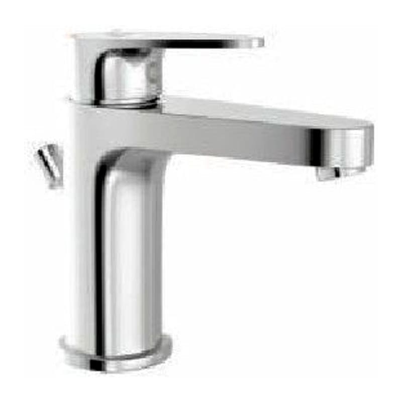 Waste Single Lever Basin Mixer with Popup System & 450mm Long Braided Hoses