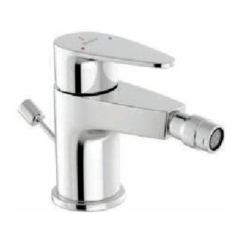 Spout Single Lever 1-Hole Bidet Mixer with Popup Waste System with 375mm Long Braided Hoses