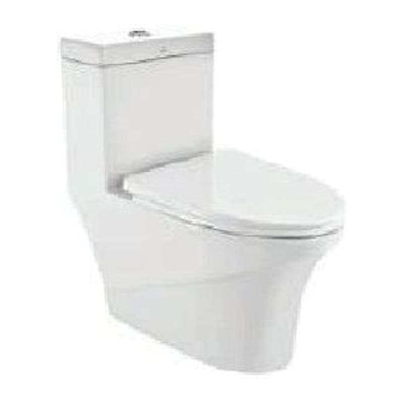 Hinges, Dual Flush Single Piece WC with UF Soft Close Seat Cover, Hinges, Dual Flush Cistern Fitting, Fixing Accessories and Accessories Set, Size: 380x710x740 mm, S Trap- 300 mm