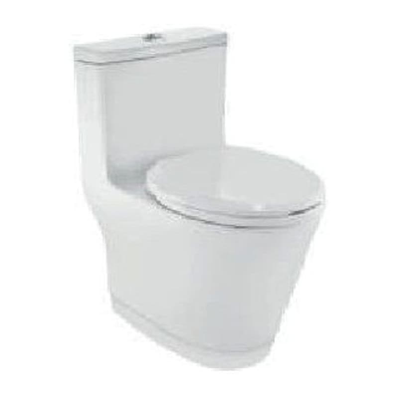Rimless Single Piece WC with UF Soft Close Seat Cover, Cistern Fitting, Fixing Accessories and Accessories Set, Size: 395x710x730 mm, P Trap- 180 mm