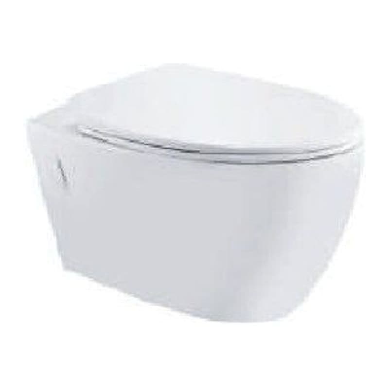 Rimless Wall Hung WC with UF soft close seat cover, Size: 390x570x365 mm